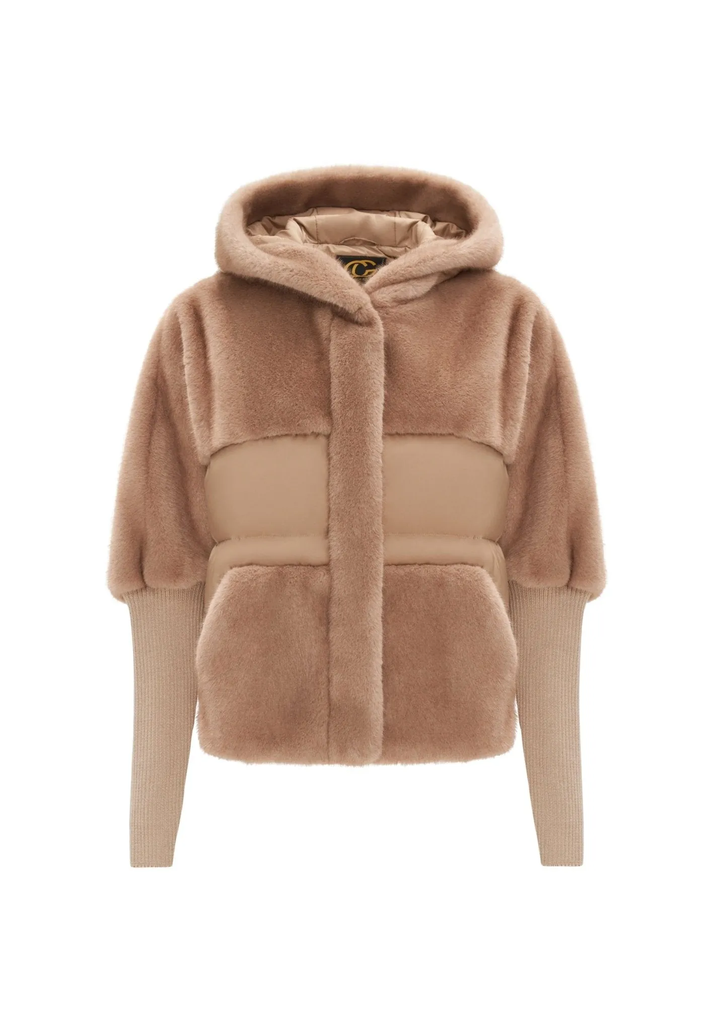 Oversized Faux Fur Jacket - Beige