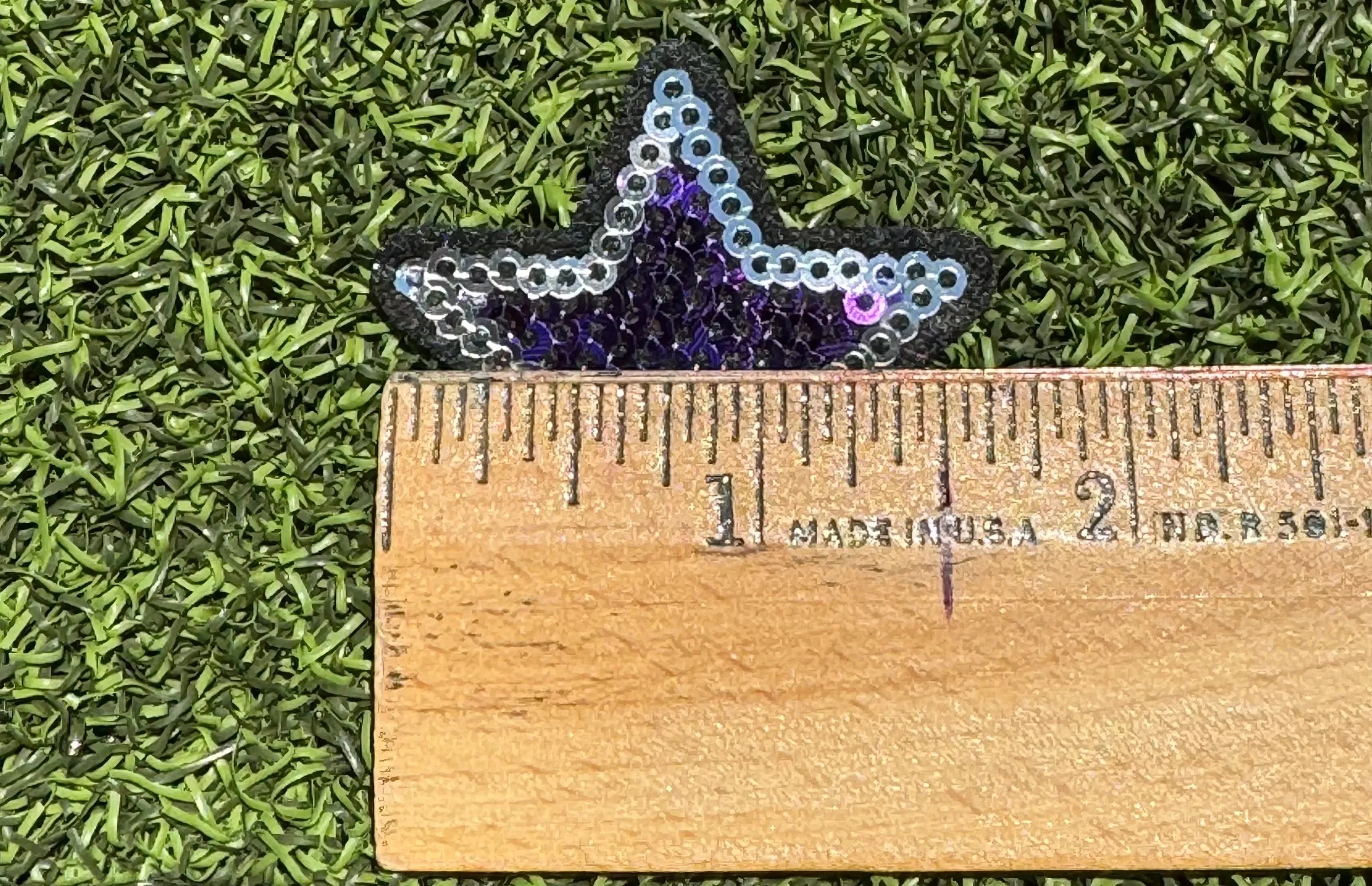 Purple Sequin Star Iron On Patch