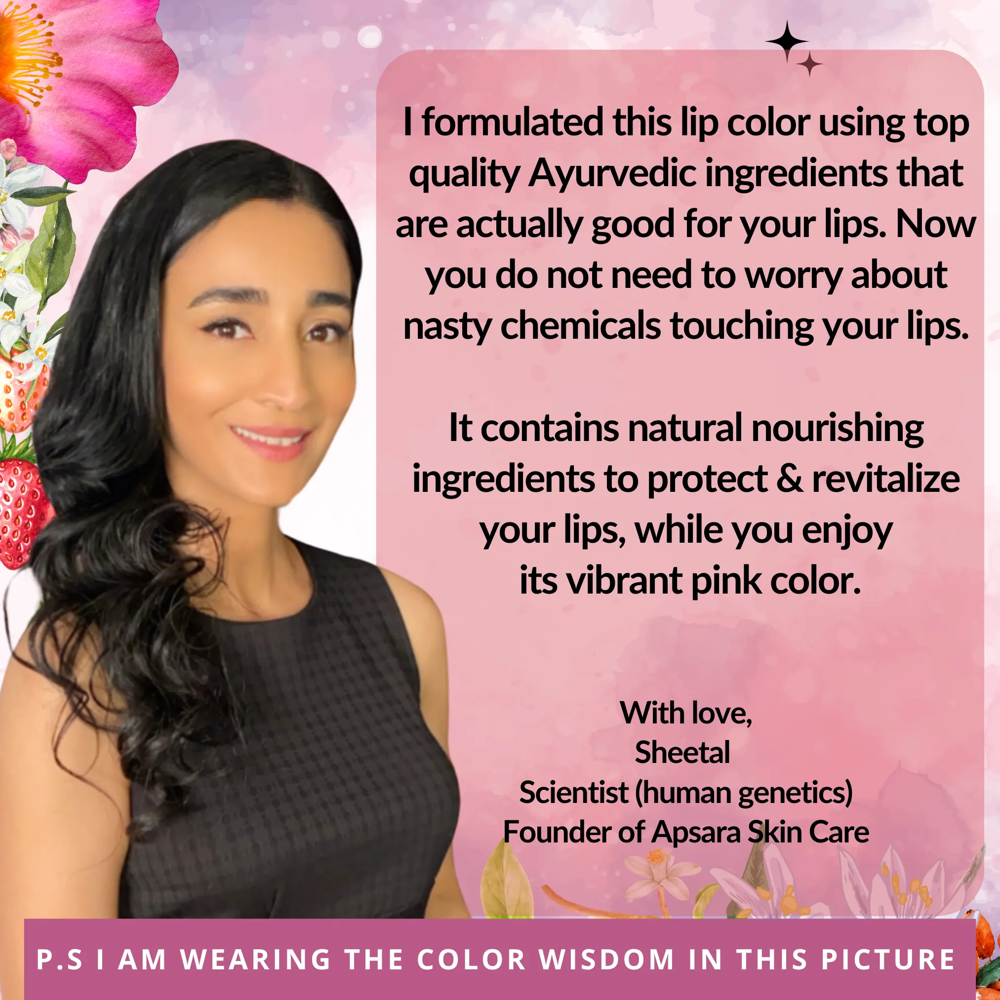 Sacred Goddess Ayurvedic Creamy Lip Color--Wisdom (pink)