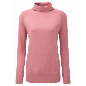 Schoffel Ladies Cotton Cashmere Turtle Neck Jumper - Rose