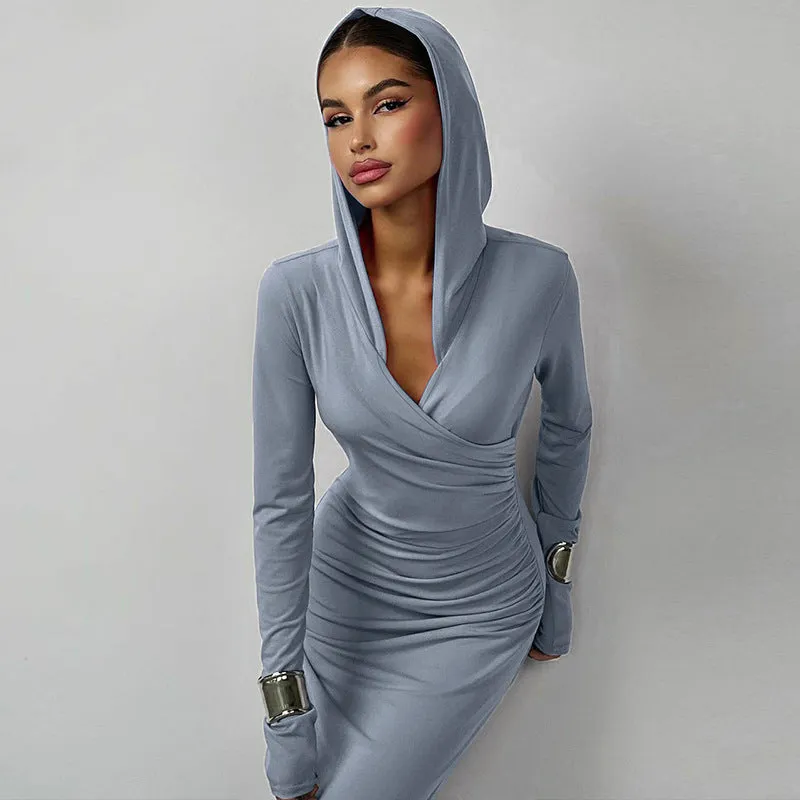 Slim hooded dress