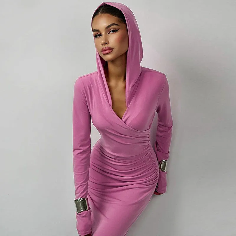 Slim hooded dress