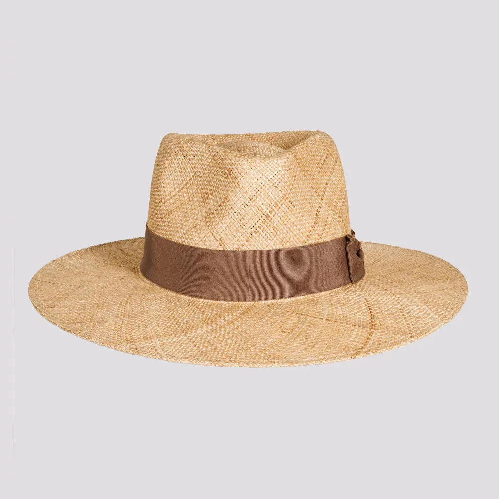 Sorrento | Womens Woven Bao Straw Teardrop Fedora Hat