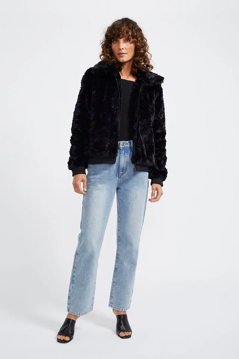 Staple - Maya Fur Bomber - Black