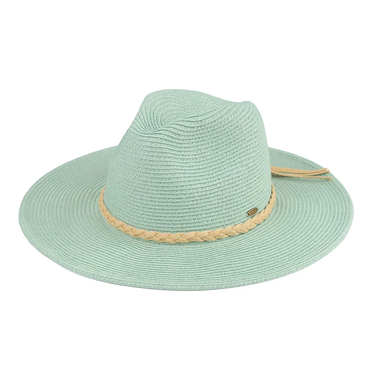 Straw Panama Hat With Tide Ribbon