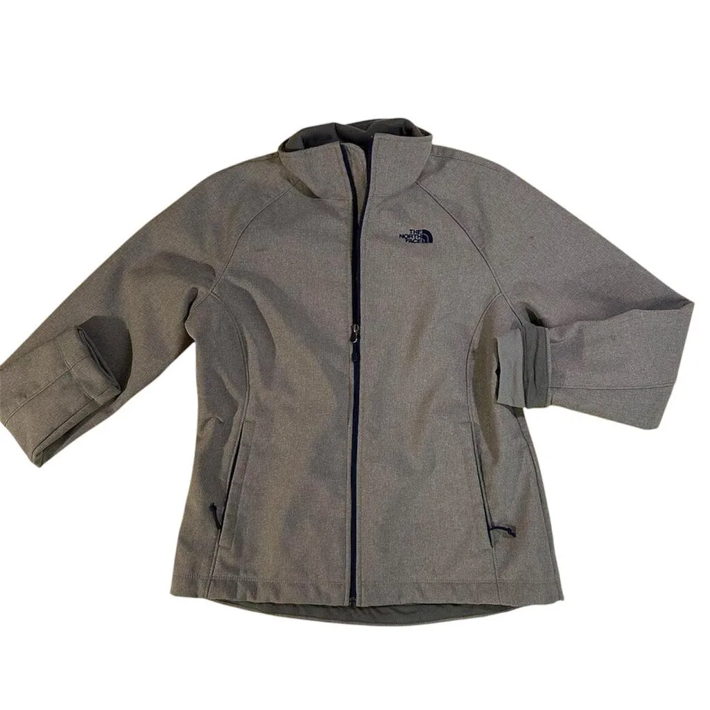 The North Face Womans Grey and Blue Zip Up Jacket - Size Medium