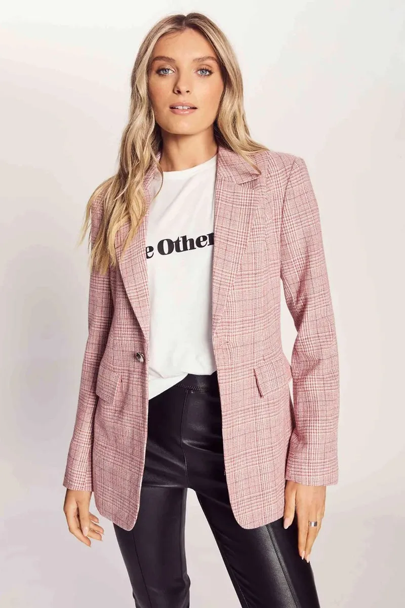 The Others - The Check Blazer - Peach Lilac Check