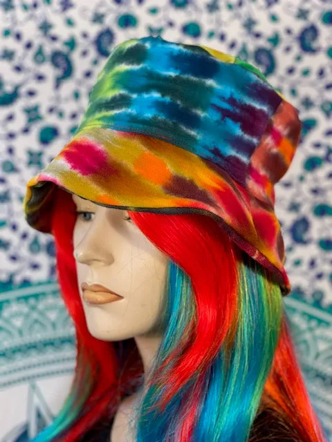 Tiedye Canvas/ Velvet Bucket Hat #6