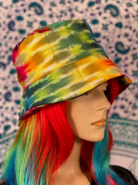 Tiedye Canvas/ Velvet Bucket Hat #6