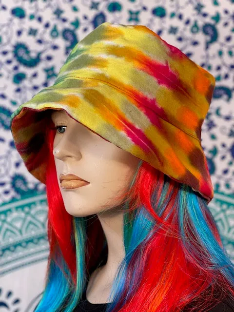 Tiedye Canvas/ Velvet Bucket Hat #6