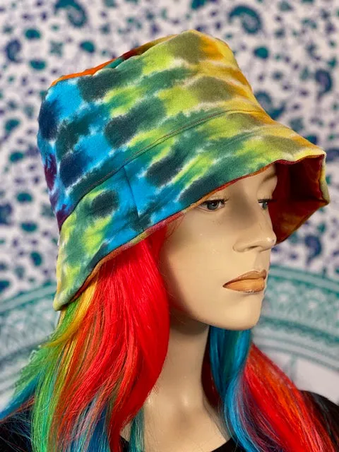 Tiedye Canvas/ Velvet Bucket Hat #6