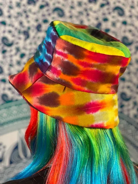 Tiedye Canvas/ Velvet Bucket Hat #6