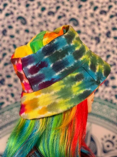 Tiedye Canvas/ Velvet Bucket Hat #6