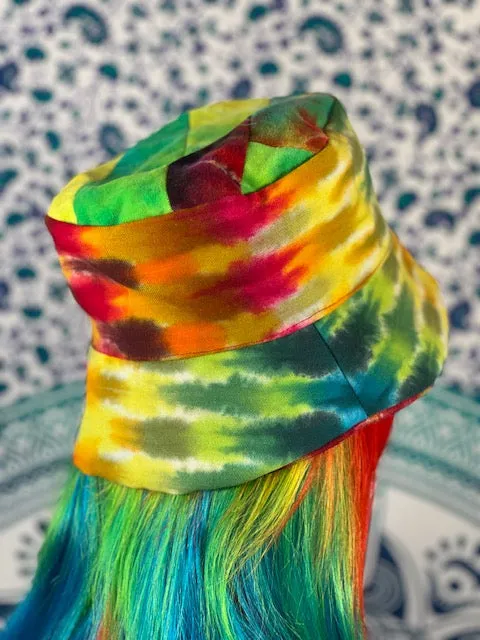 Tiedye Canvas/ Velvet Bucket Hat #6