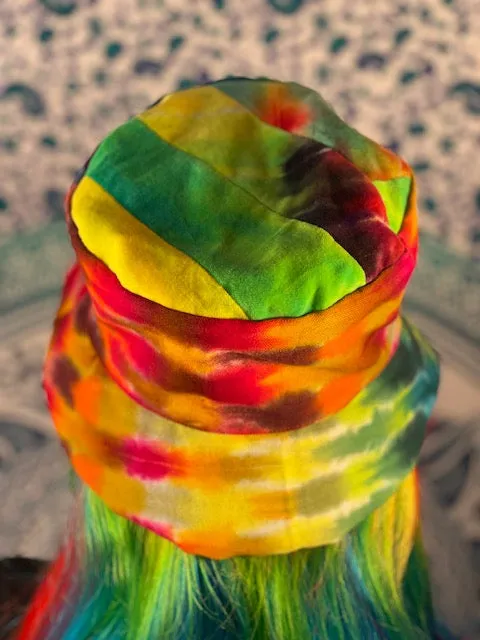 Tiedye Canvas/ Velvet Bucket Hat #6