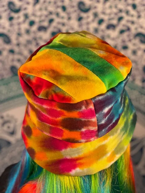 Tiedye Canvas/ Velvet Bucket Hat #6