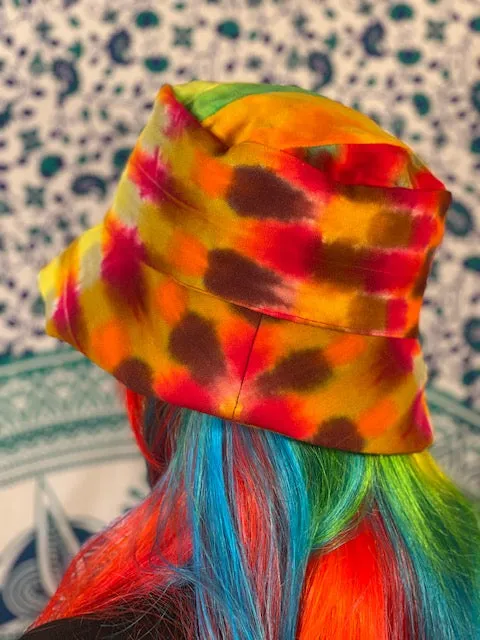 Tiedye Canvas/ Velvet Bucket Hat #6