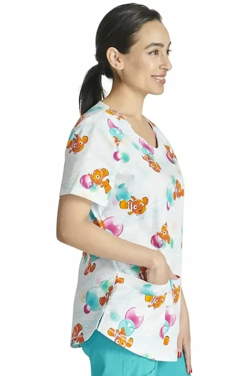 Tooniforms Women's V-Neck Print Top | Nemo Bubbles