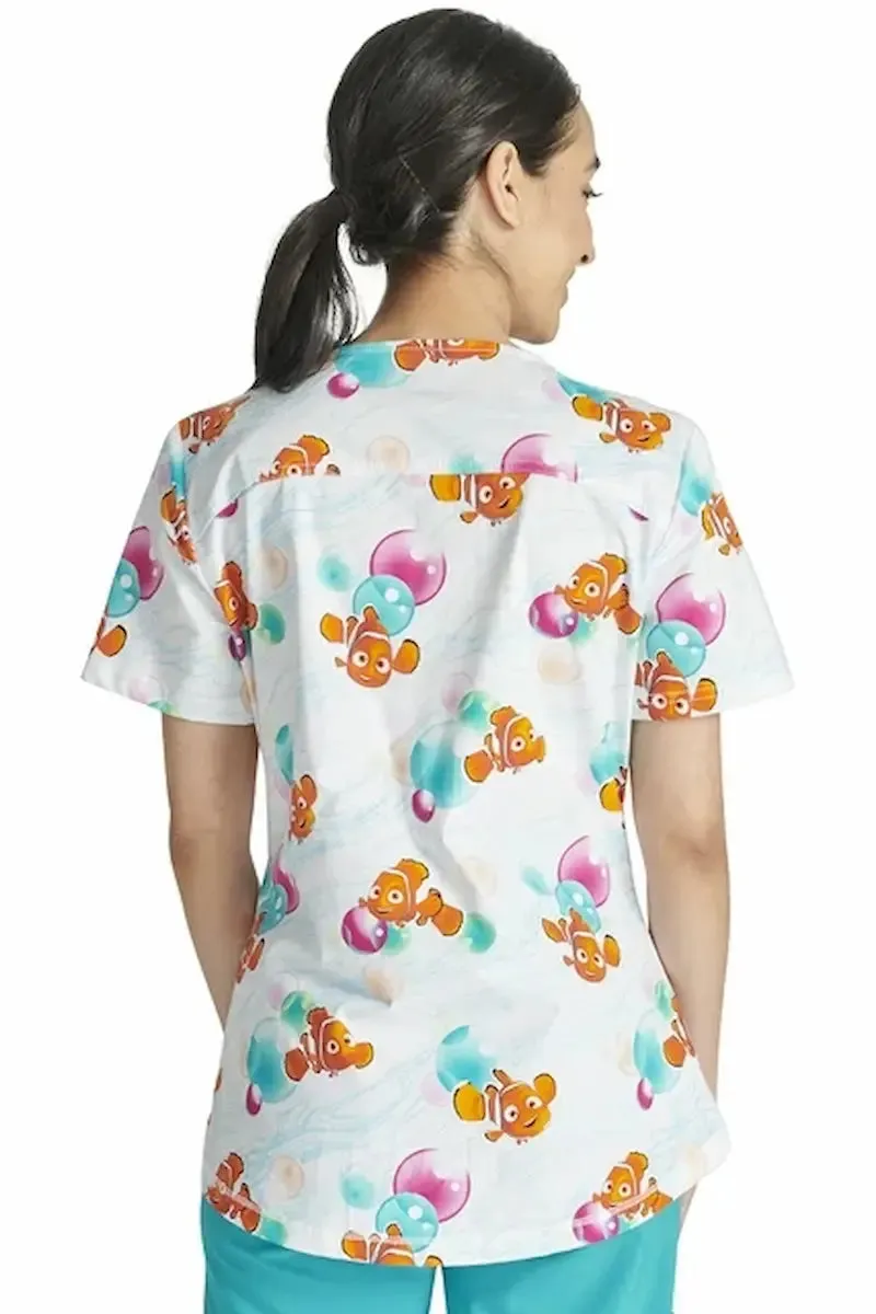 Tooniforms Women's V-Neck Print Top | Nemo Bubbles