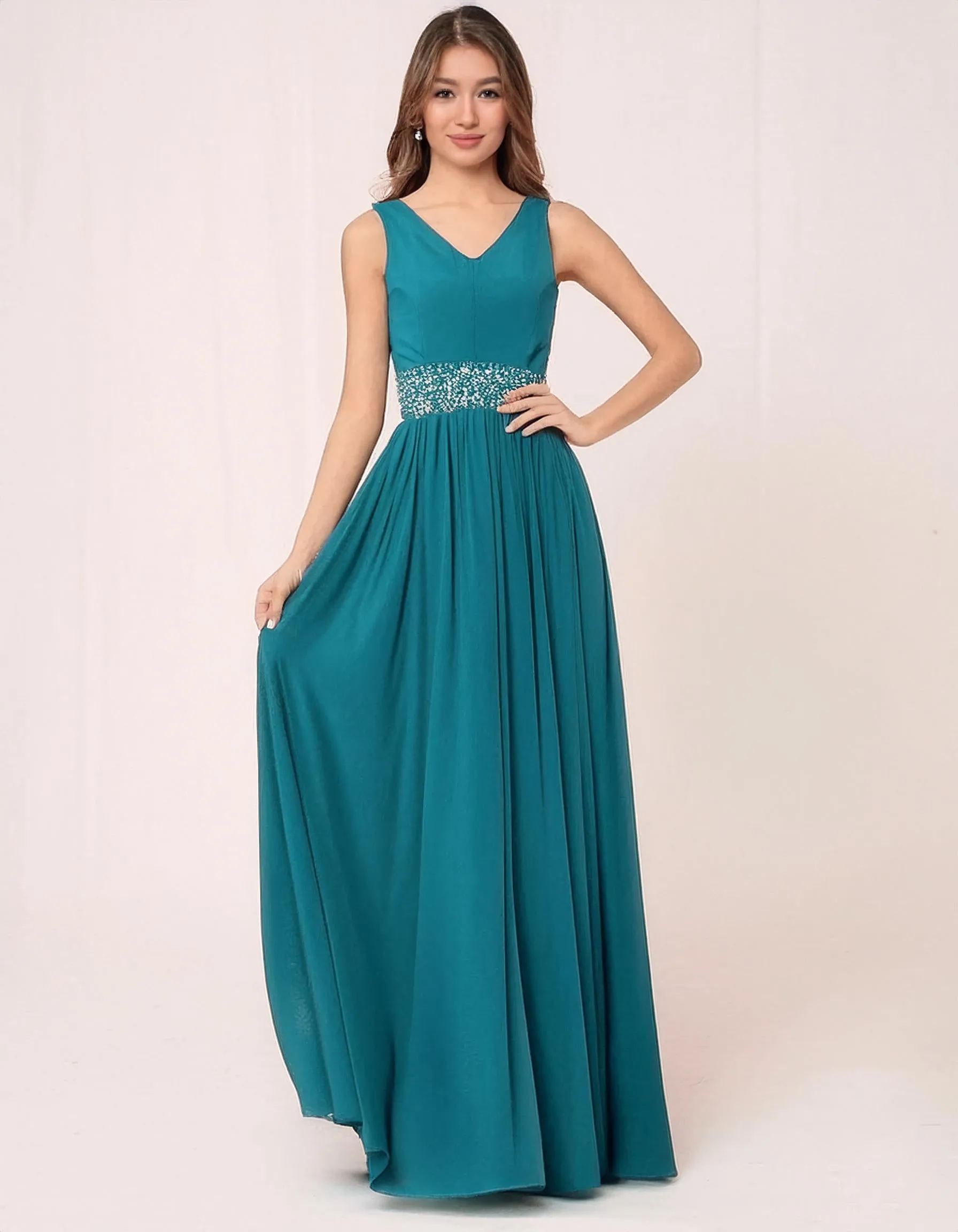 Turquoise Elegance Evening Gown