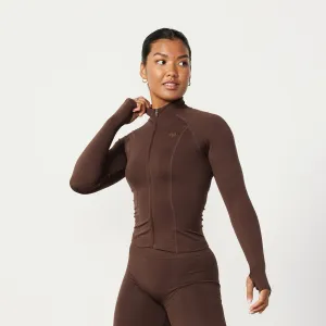 Vanquish Elevate Seamless Coffee Brown Zip Front Jacket