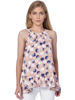 VERO MODA Women's Polka Dots Relaxed Fit T-Shirt (Rosette)