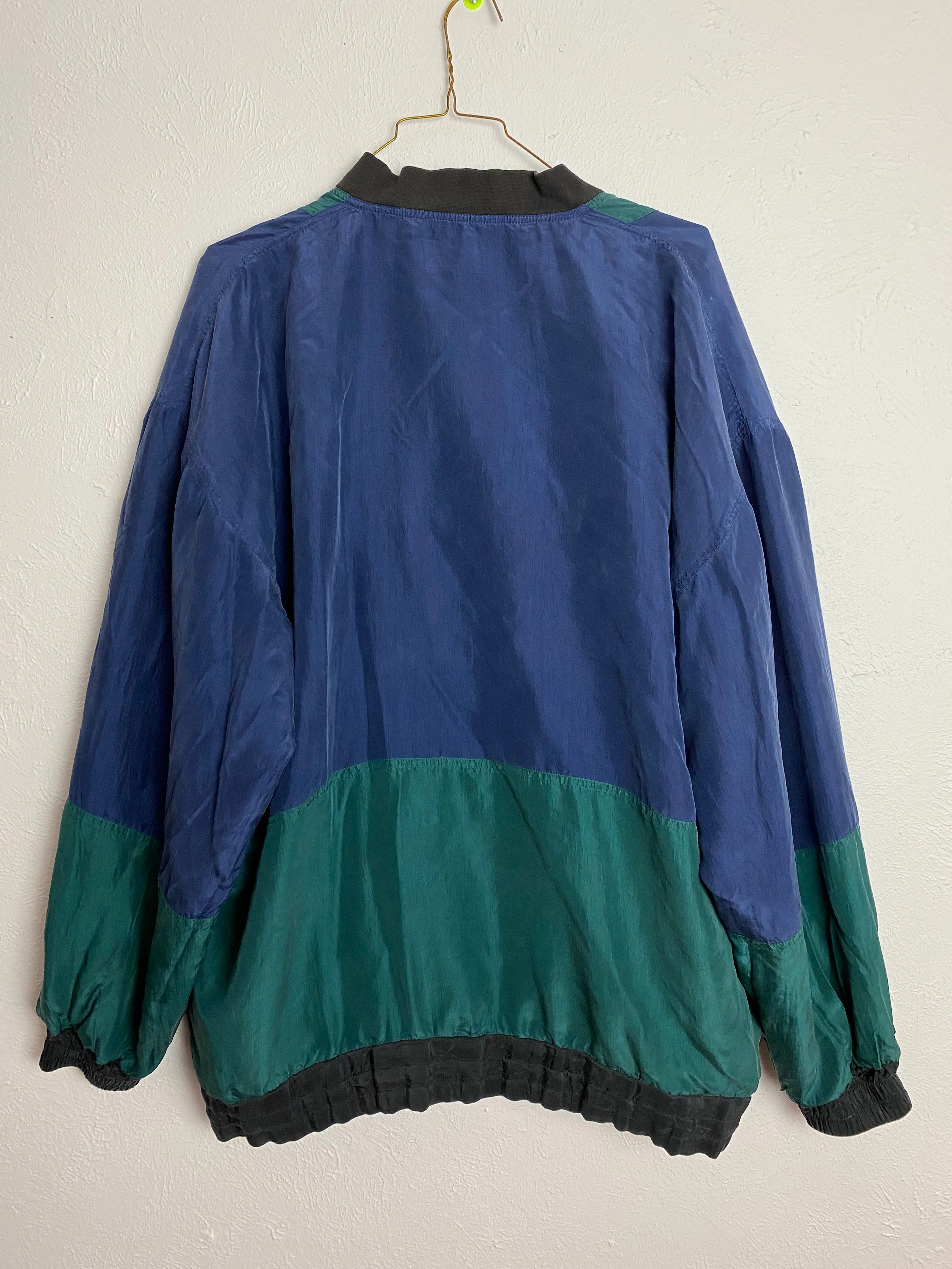 Vintage Robert Stock 100% Silk Jacket ~ Green & Blue