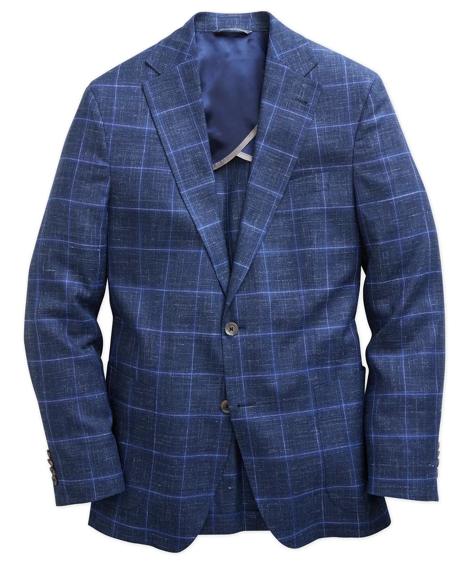 Wool-Silk-Linen Plaid Sport Coat